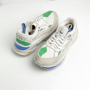 BRAND BLACK Saga 130 Leather White Vibram Sole Lace Up Sock Insole Sneakers 7